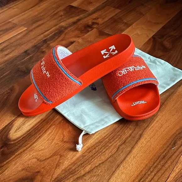 Off-White Towel Embroidery slide sandals, NEW size 40 - Picture 6 of 13